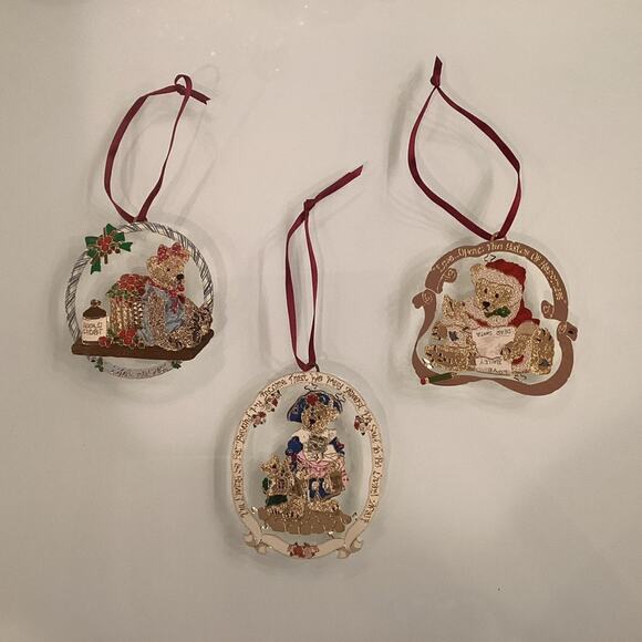 Set of 3 Danbury Mint “The Boyd’s Collection” Christmas Ornaments Preloved - Picture 1 of 3